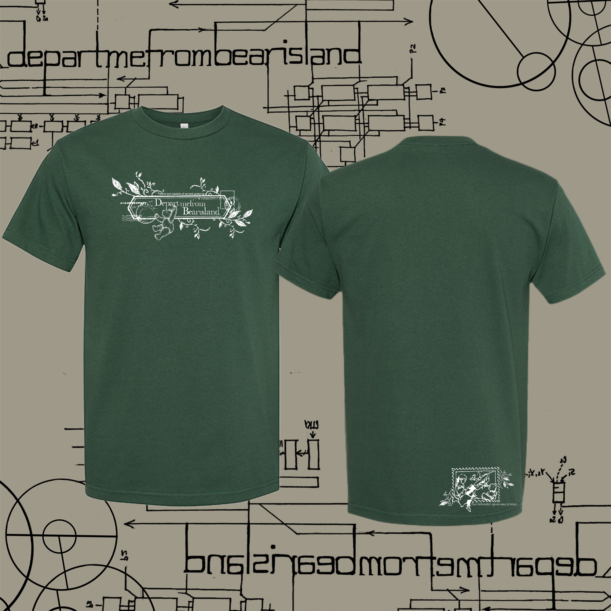 "Postage" Tee Forest Green SHIPPING JUNE 15TH